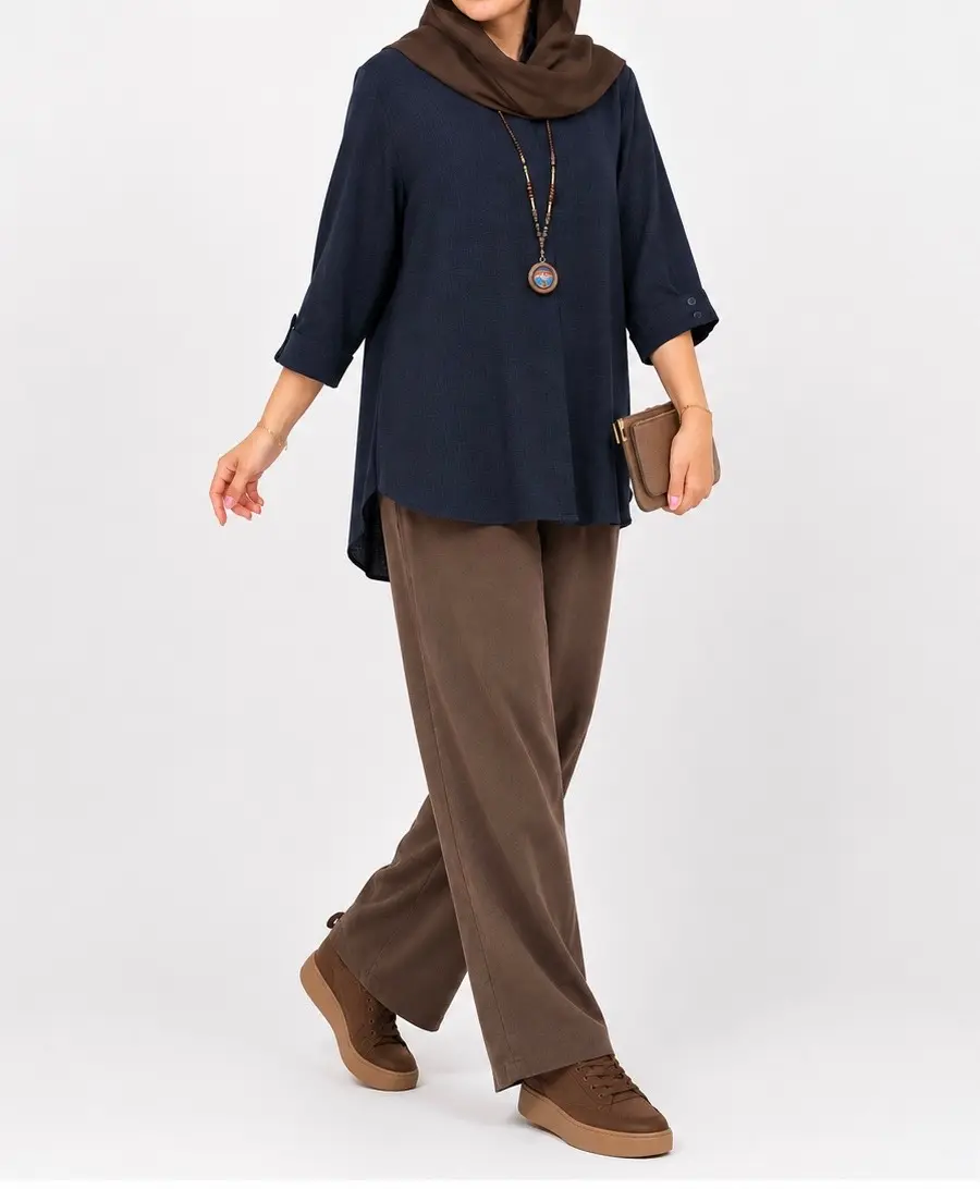 تونیک مانتویی جلو بسته ارغوان
